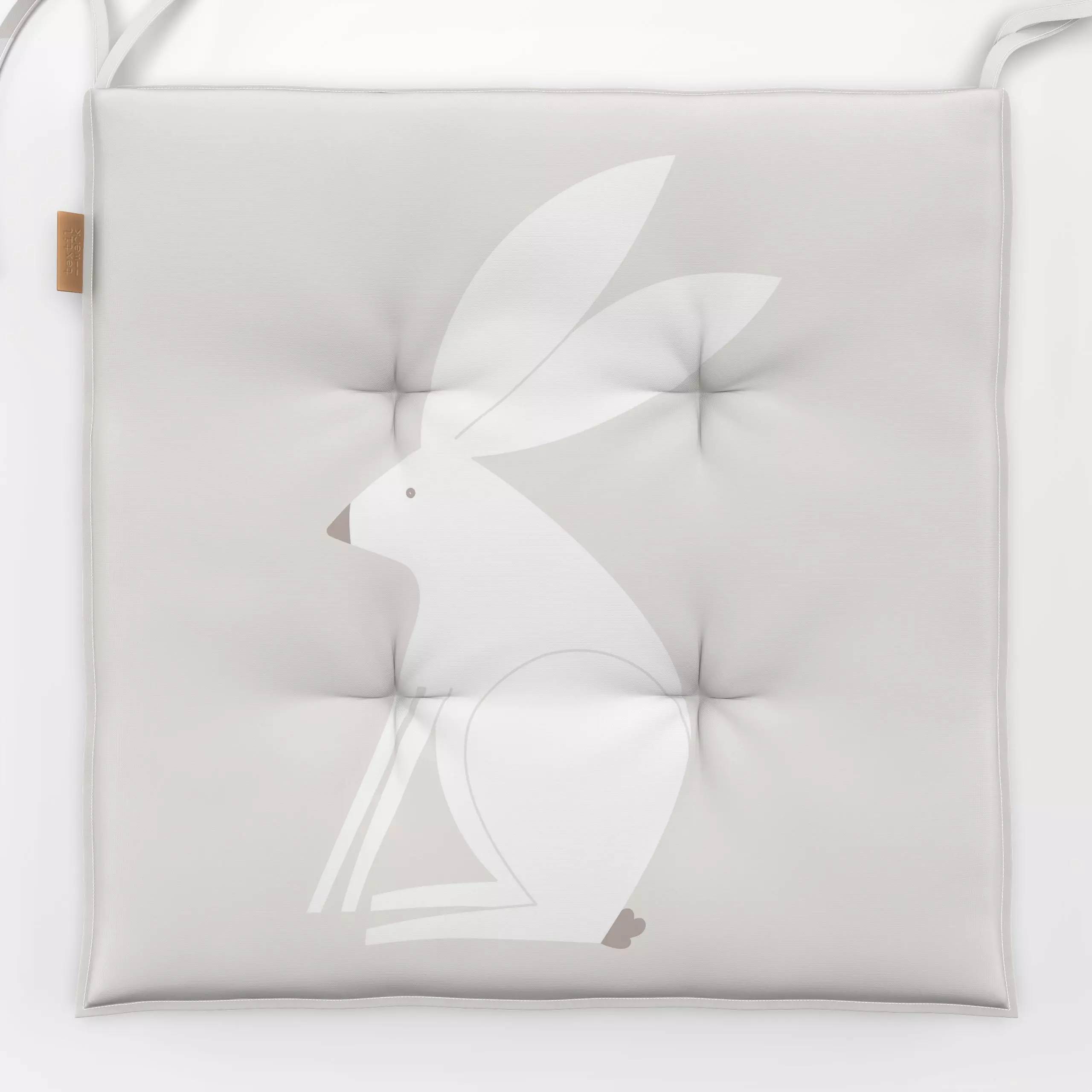 Sitzkissen FRÜHLING Osterhase 4 - Tiere, Anlässe, Ostern - von „Primus Pattern"; Hase, Kaninchen, Ostern, Osterhase, Greige,...