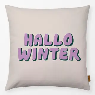 Kissen Hallo Winter flieder