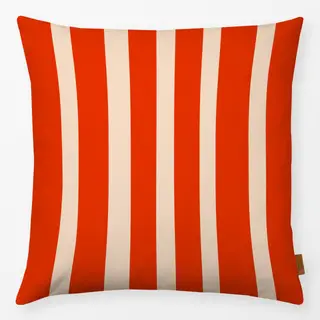 Kissen Streifen rot beige