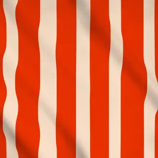Meterware Streifen rot beige