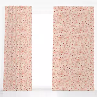 Dekovorhang Florale Blush Pink Batik Dots