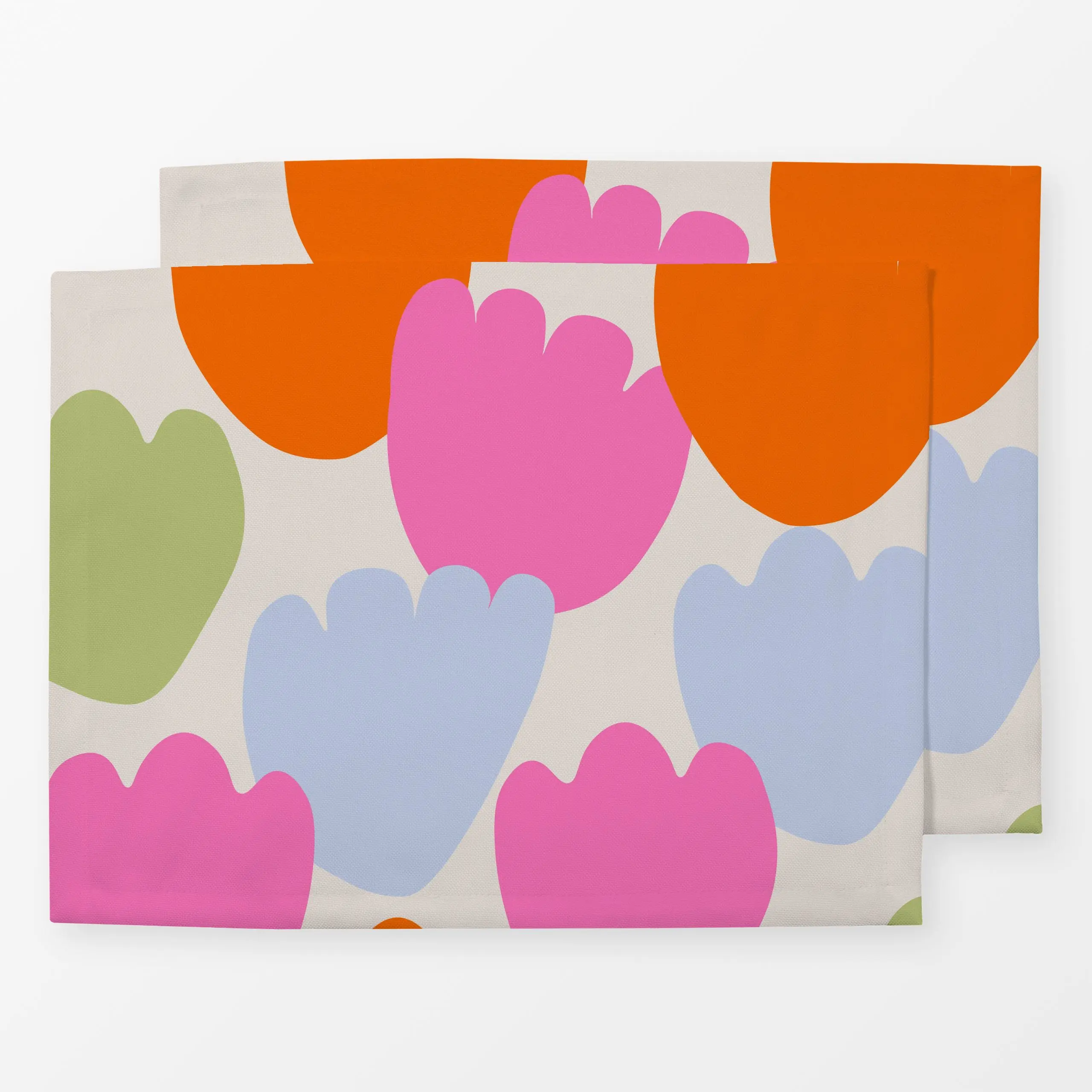 Tischset Große Tulpen Bunt Auf Beige, Blumen, Ostern, von Alisa Knöß