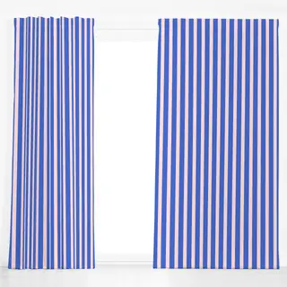 Dekovorhang Blue Blush Vertical Stripes