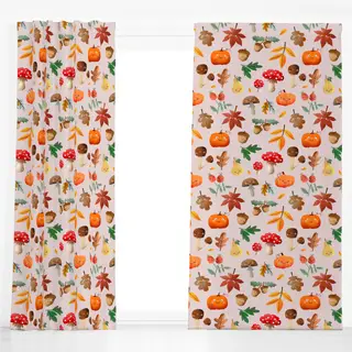 Dekovorhang Herbstliebe Muster - nude