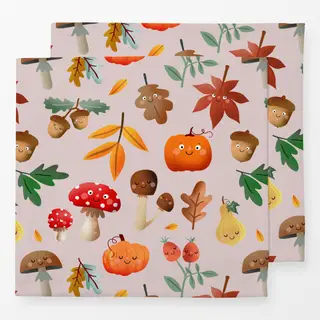 Servietten Herbstliebe Muster - nude