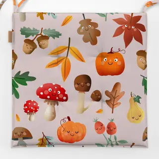 Sitzkissen Herbstliebe Muster - nude