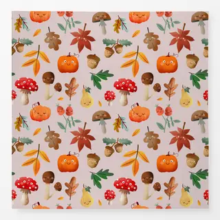 Tischdecke Herbstliebe Muster - nude