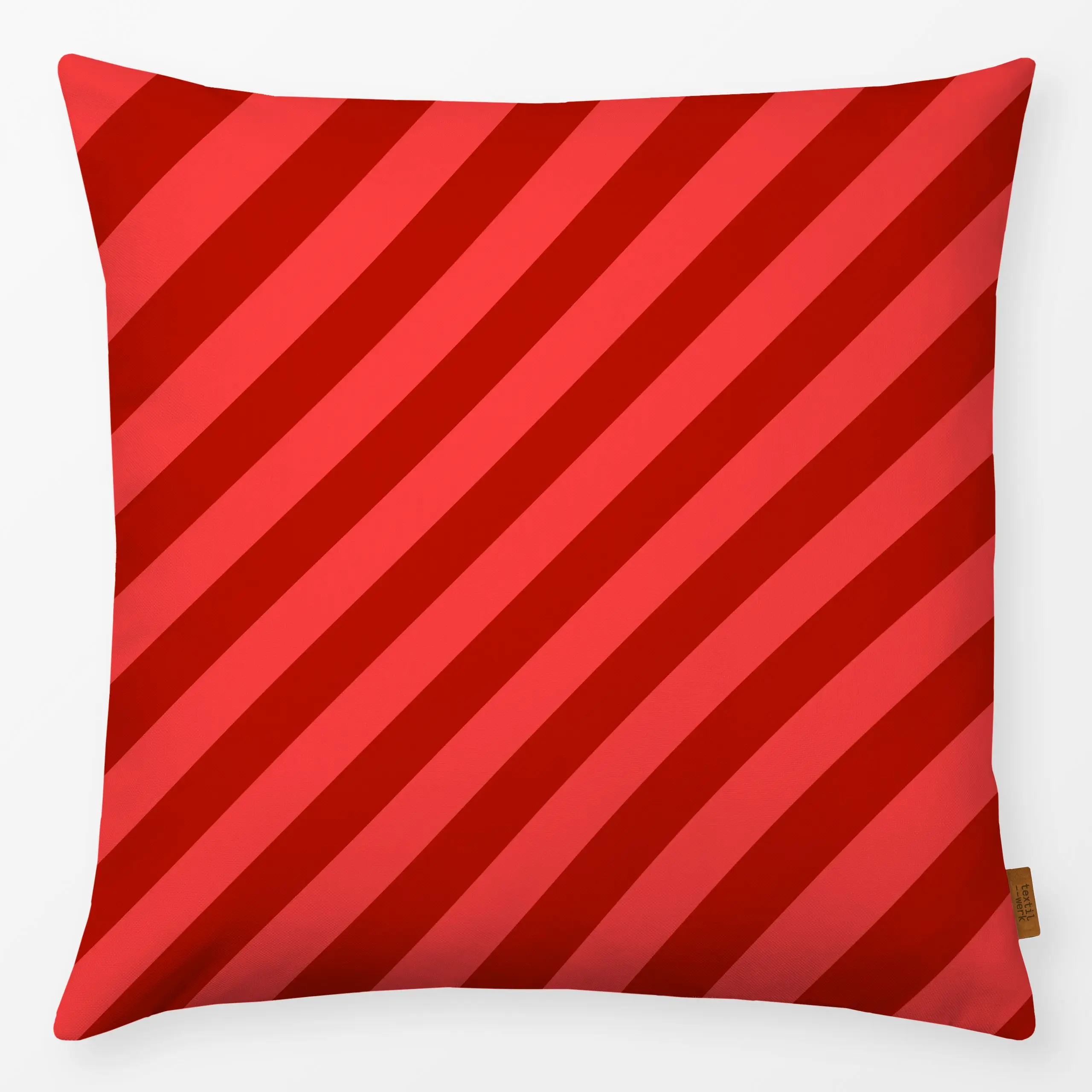 Kissen rot diagonal - Weihnachten, Symbole & Muster - von „Sara Maria"; Streifen, Weihnachten, Winter, Scandi, Nordisch, adv...