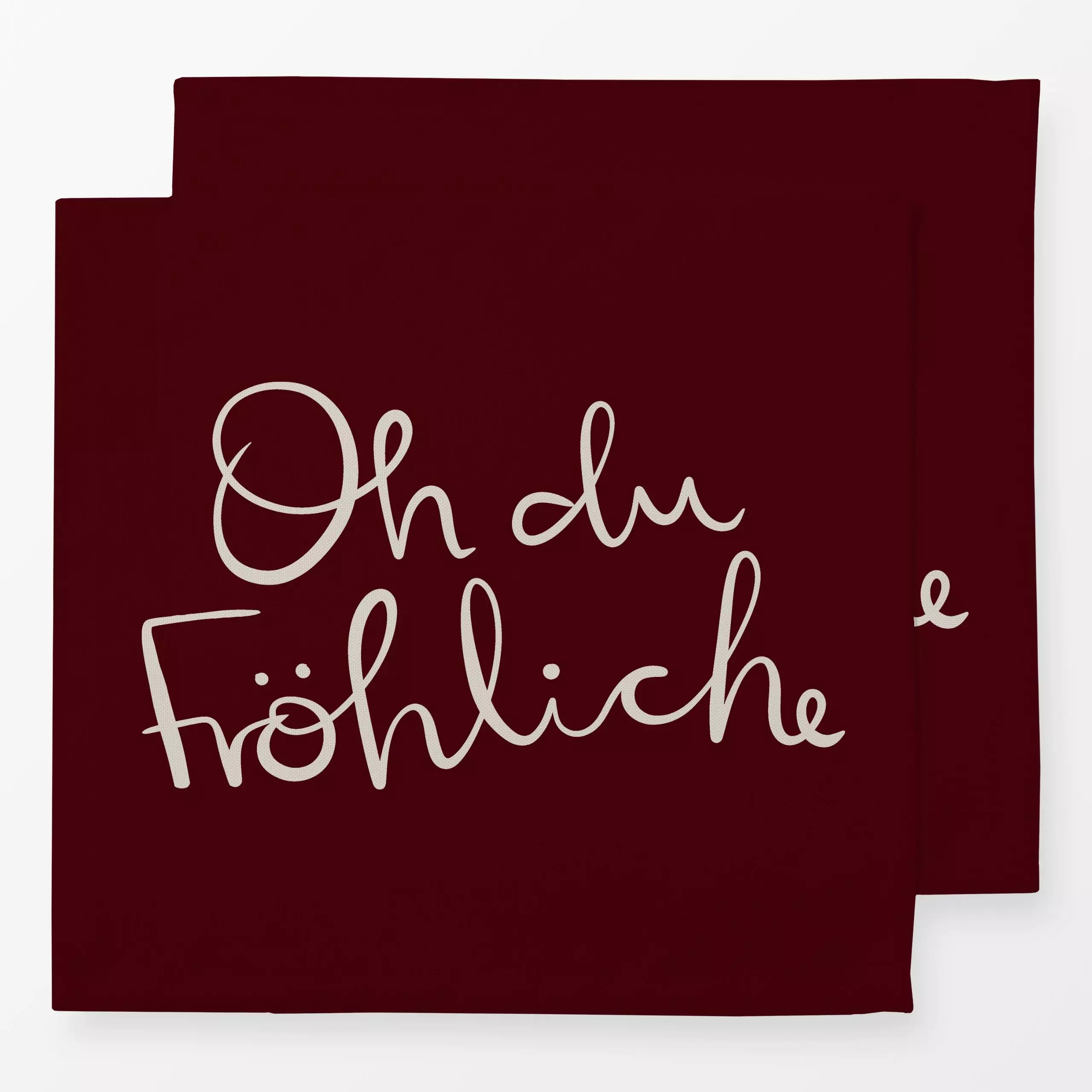 Servietten Oh du Fröhliche rot - Sprüche & Schriftzüge, Weihnachten - von „Studio Kesse"; Weihnachten, typografie, weihnacht...