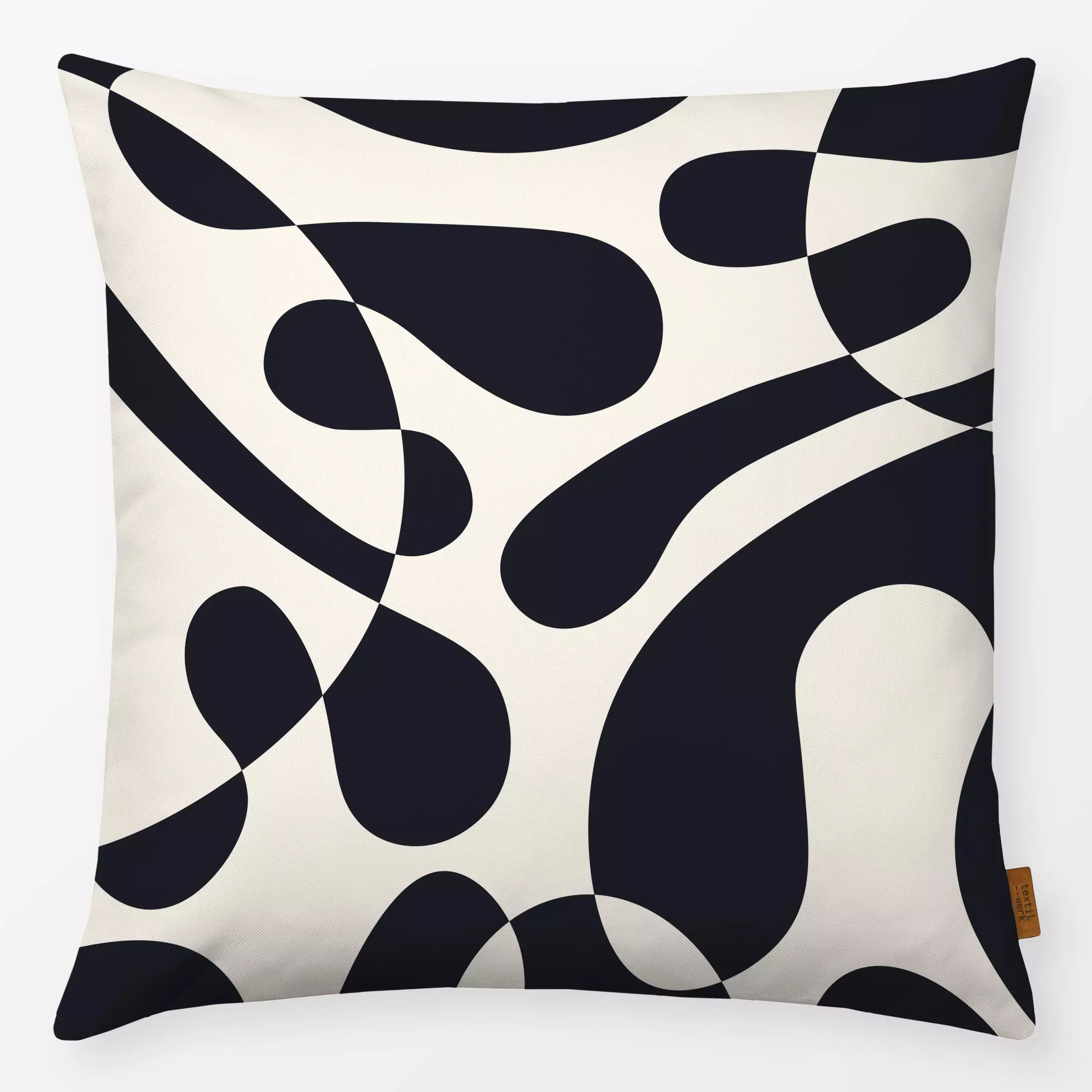 Kissen Bubbles schwarz weiß - Symbole & Muster - von „Carolin Kaiser "; schwarz, abstrakt, formen, Geometrie, Weiss, Schwarz...
