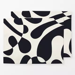 Tischset Bubbles schwarz weiß