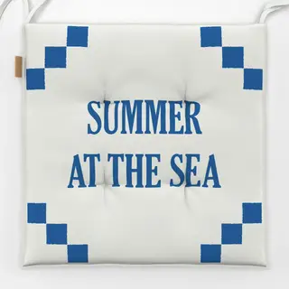 Sitzkissen Summer At The Sea Weiss Blau