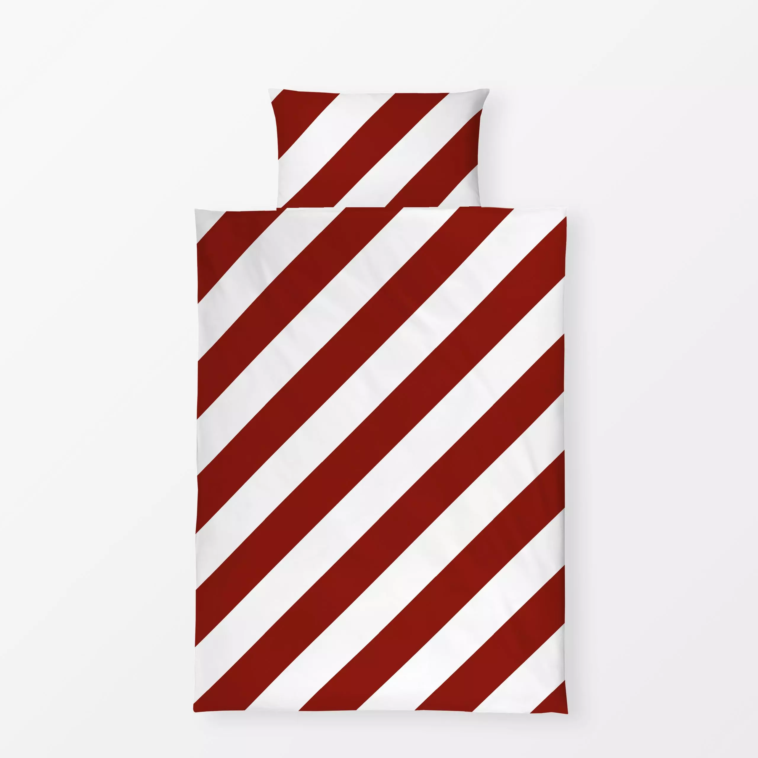 Bettwäsche Diagonale Streifen Rot & Weiss - Weihnachten, Winter, Symbole & Muster - von „Lisa Jasmin Bauer"; minimal, Linien...