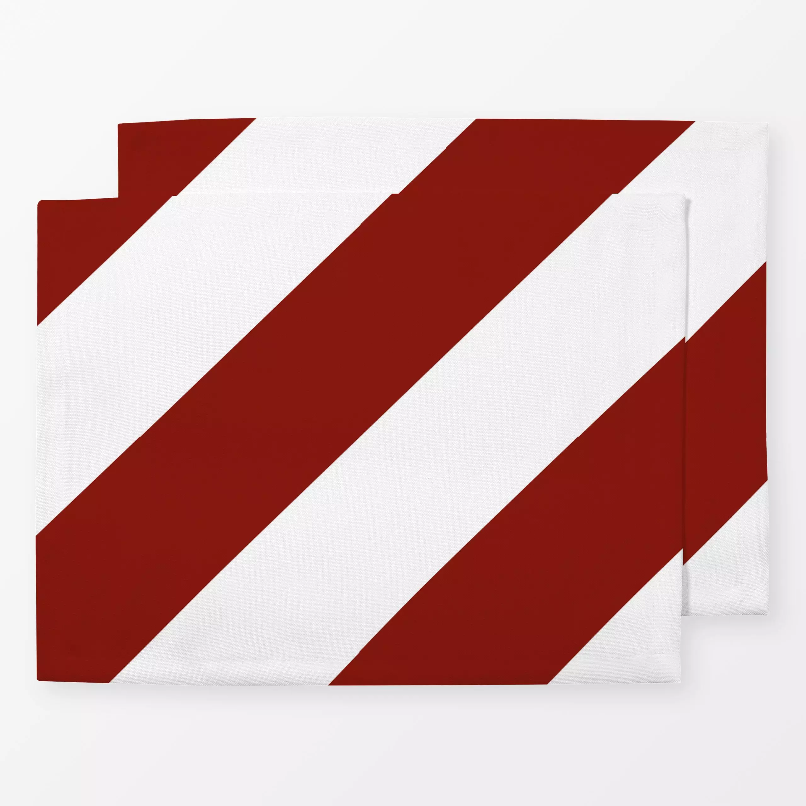 Tischset Diagonale Streifen Rot & Weiss - Weihnachten, Winter, Symbole & Muster - von „Lisa Jasmin Bauer"; minimal, Linien, ...