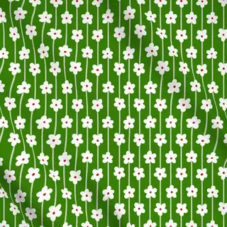Meterware Blumenmuster Grün