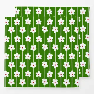 Servietten Blumenmuster Grün