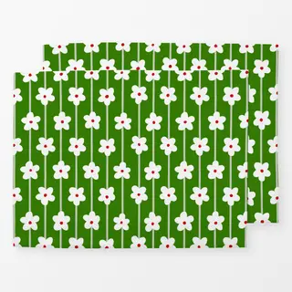 Tischset Blumenmuster Grün