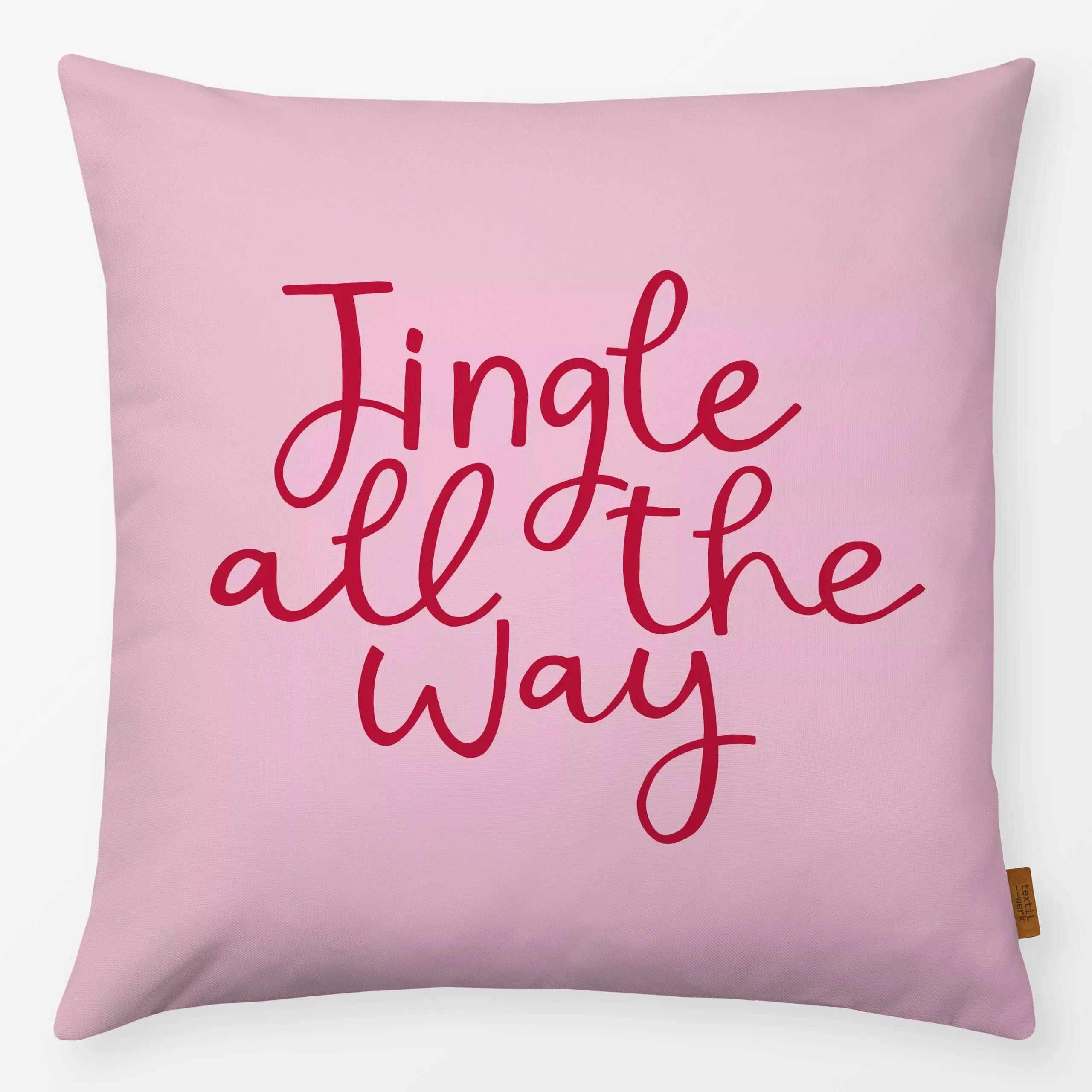 Kissen jingle all the way rosa rot - Weihnachten, Winter - von „Studio Kesse"