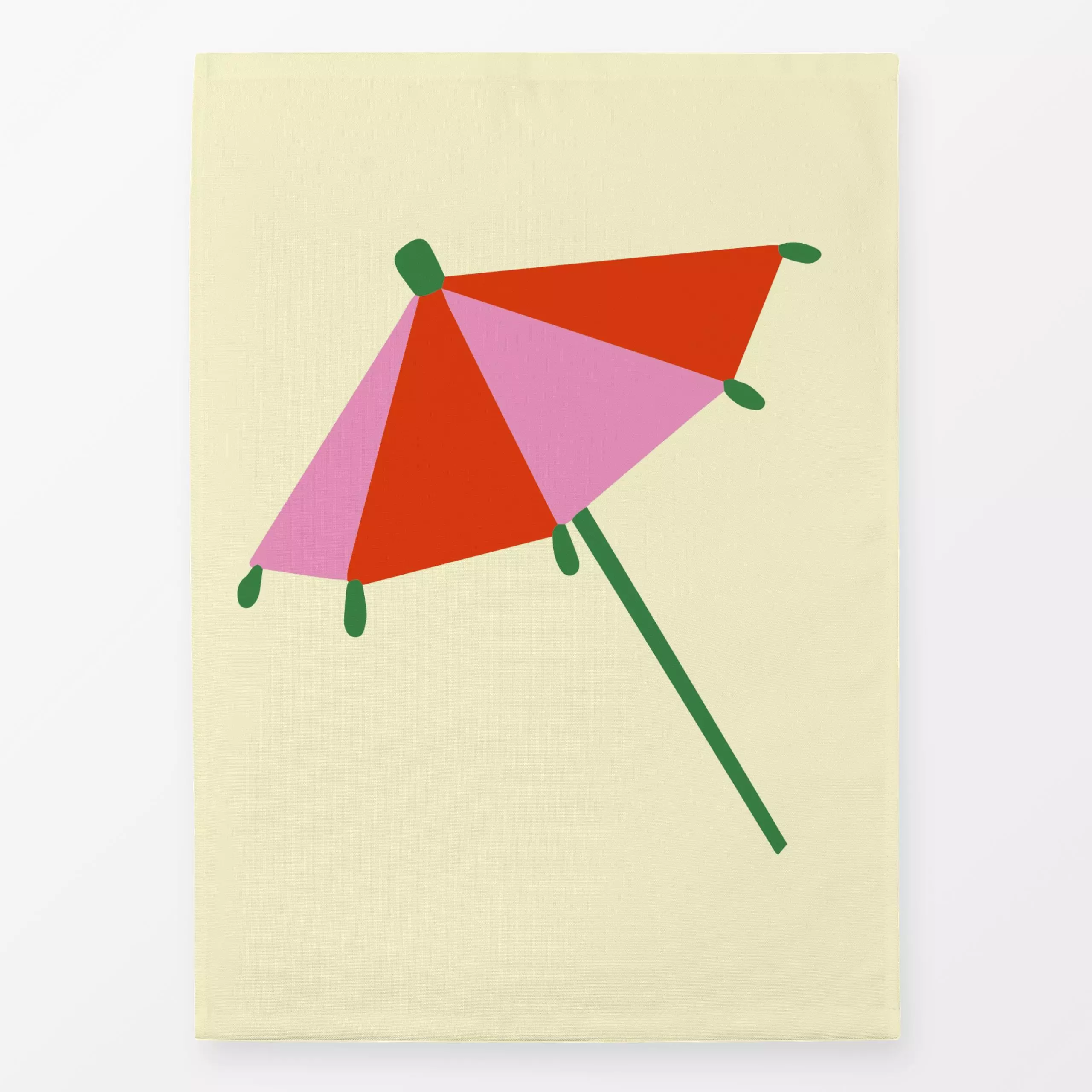 Geschirrtücher Sonnenschirm 2 - Sommer - von „textilwerk"; Illustration, skandinavisch, Sommer, Urlaub, bunt, minimalistisch...